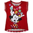 thumbnail image 1 of Disney Toddler Girls Minnie Mouse Polka Dot Glitter & Bows Tee Shirt, 1 of 1
