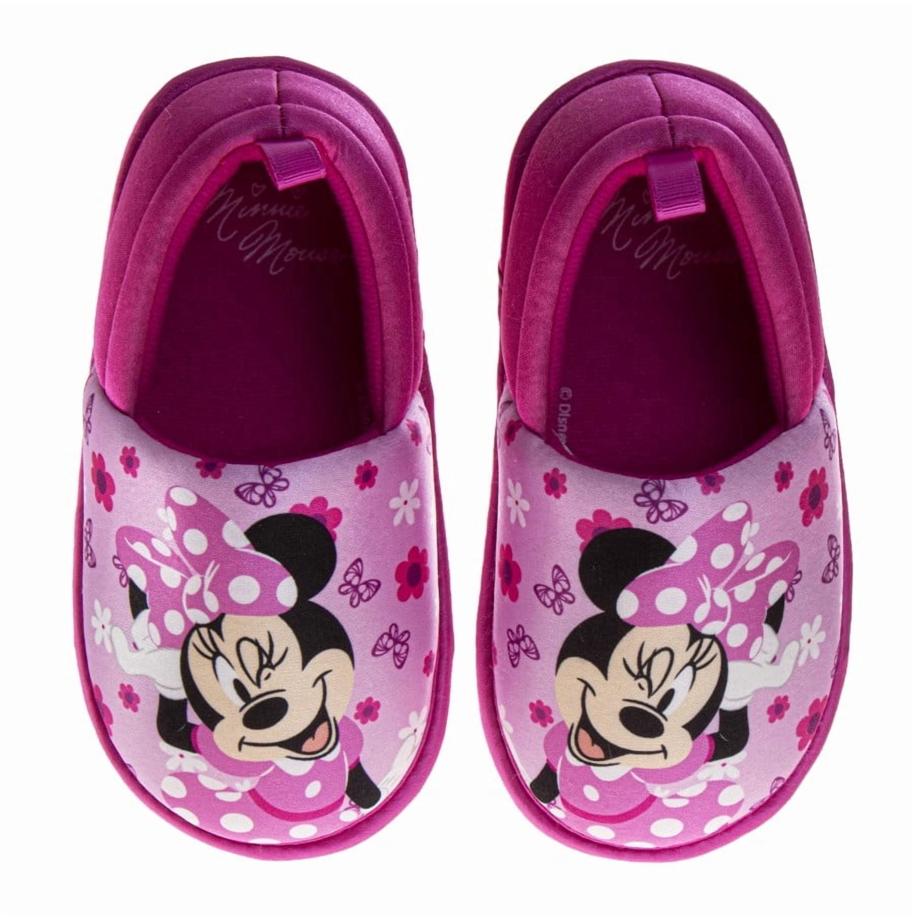 Disney Toddler Girls Minnie Mouse Slippers, Pink, Size: 5-6