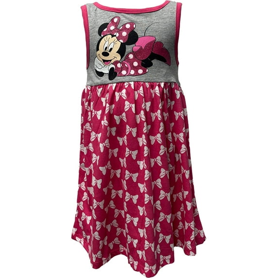 Disney Toddler Girls Pink Polka Dot Bow Minnie Mouse Tank Top Dress 3T