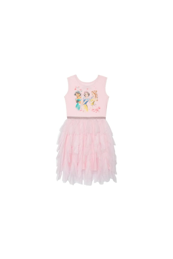 Toddler Girls Princess Sleeveless Floral Dress Pink 3T