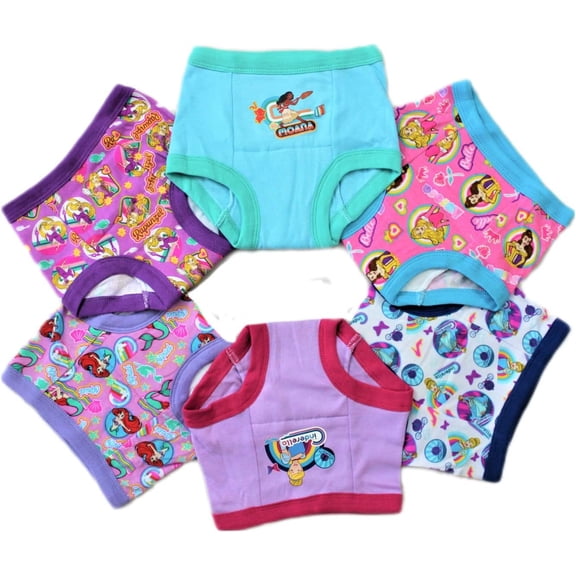 Disney Toddler Girls Reusable Training Pants, Multicolor, 4T, 6pc