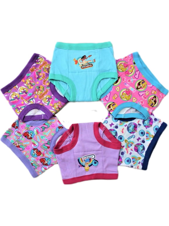 Toddler Girls Reusable Training Pants, Multicolor, 4T, 6pc