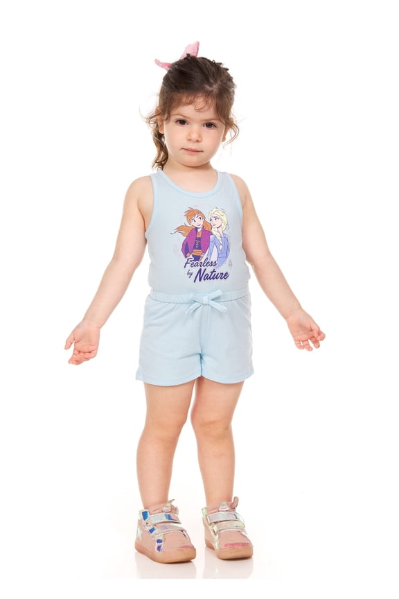 Toddler Girls Sleeveless Romper Blue 6