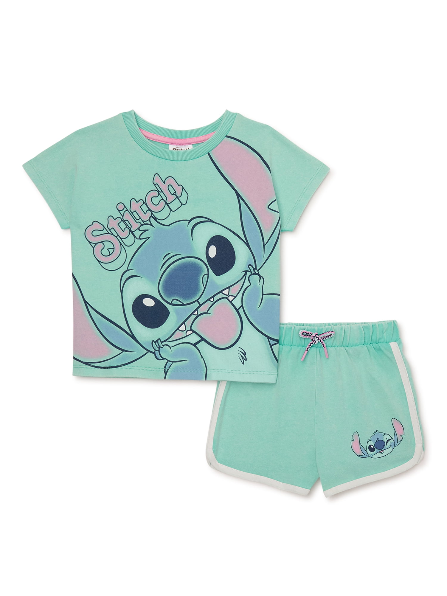Disney Toddler Girls Stitch T-Shirt and Shorts Set, 2-Piece, Sizes 2T ...