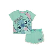 Disney Toddler Girls Stitch T-Shirt and Shorts Set, 2-Piece, Sizes 2T-5T
