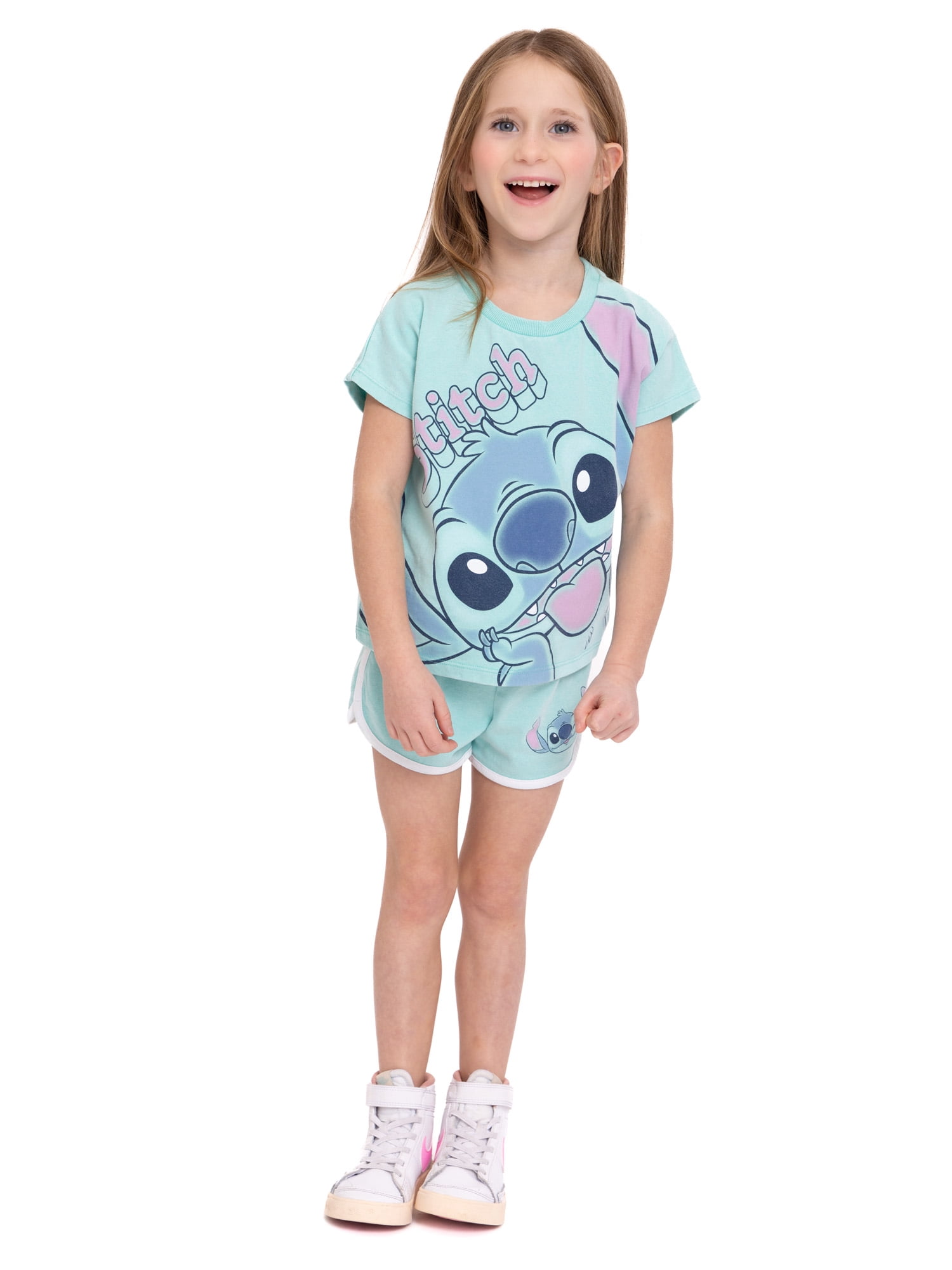 Disney Toddler Girls Stitch T-Shirt and Shorts Set, 2-Piece, Sizes 2T-5T