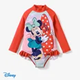 thumbnail image 1 of Disney Toddler Girls Swimsuit Minnie Mouse Rash Guard Graphic Bathing Suits Red Kids 3-4T, 1 of 7