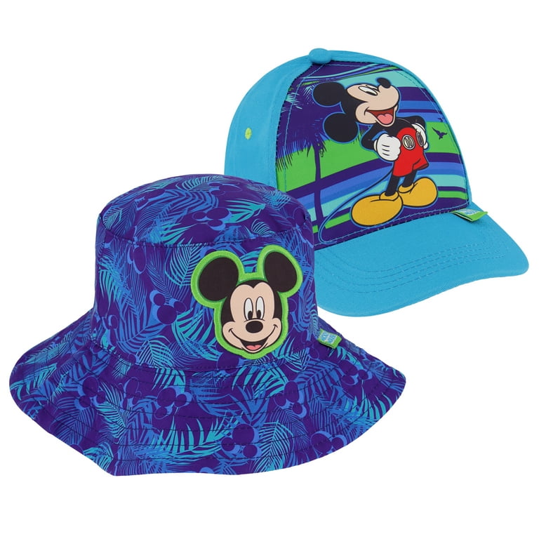 Disney Toddler Sunhat, Mickey Mouse Kids Bucket Hat and Matching Boys  Baseball Cap for Beach, Ages 2-4