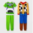 thumbnail image 1 of Disney Toddler Toy Story Buzz Lightyear Woody Costume Snug Fit 4Pc Pajama Set- (2T), 1 of 1