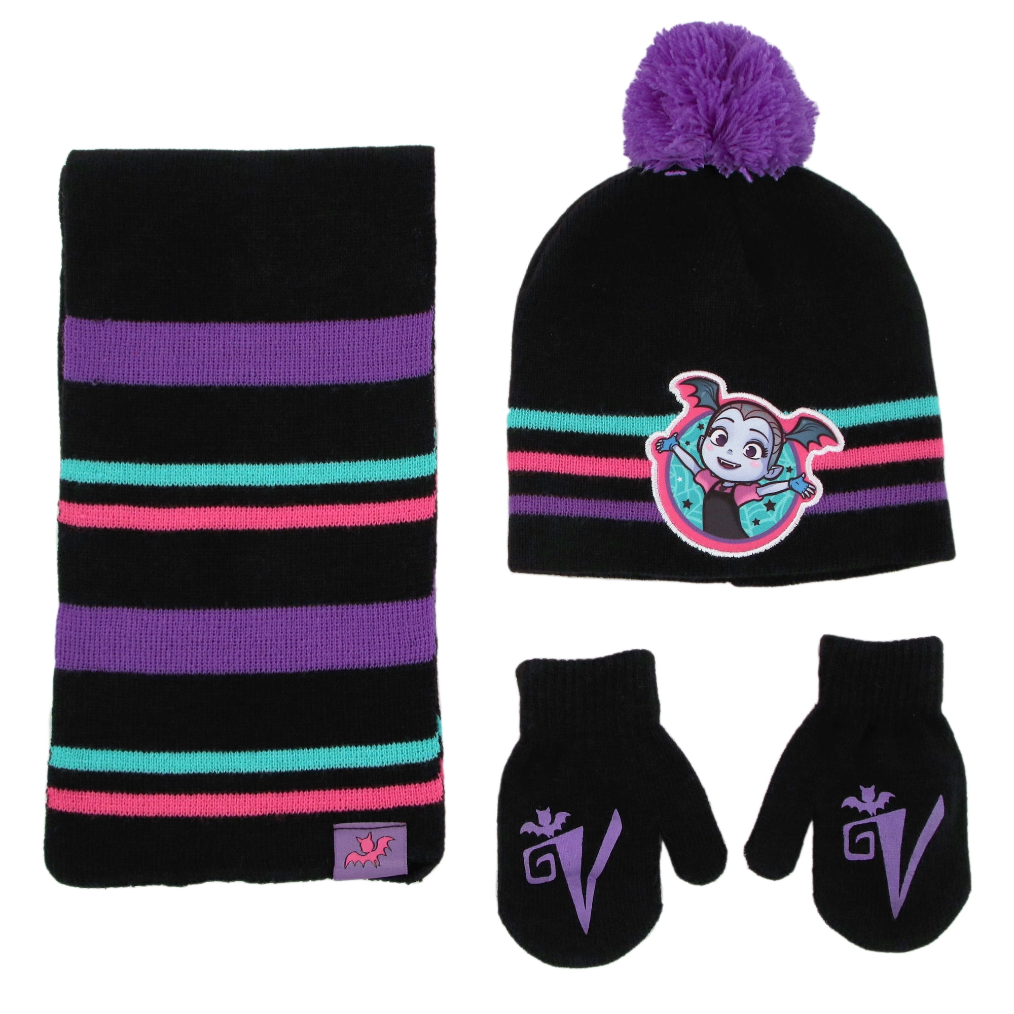 Nickelodeon Paw Patrol Skye Winter Hat & Mittens Set For Toddlers - Grey, Ages 2-4, Double Layer Knit