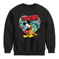 thumbnail image 1 of Disney - Together Fur Ever Mickey Pluto - Youth Crewneck Fleece Sweatshirt, 1 of 5