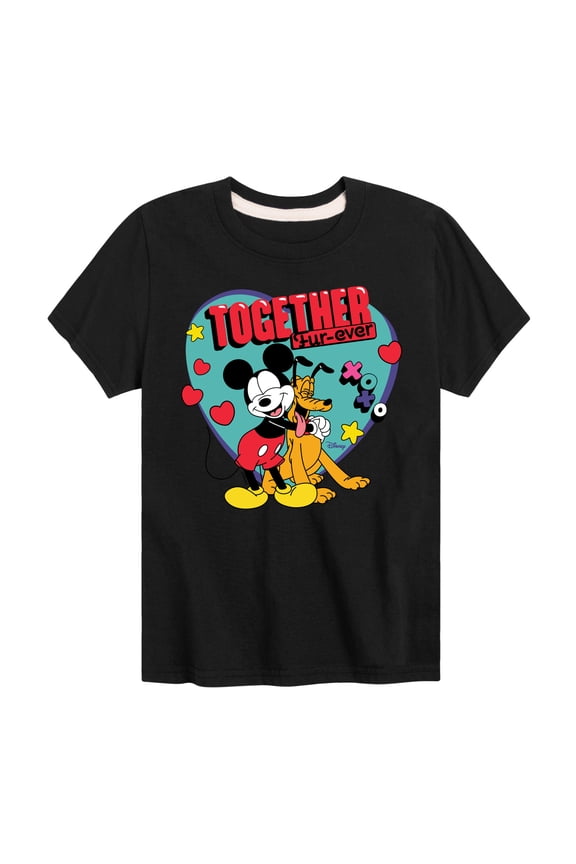 - Together Fur Ever Mickey Pluto - Youth Short Sleeve Graphic T-Shirt