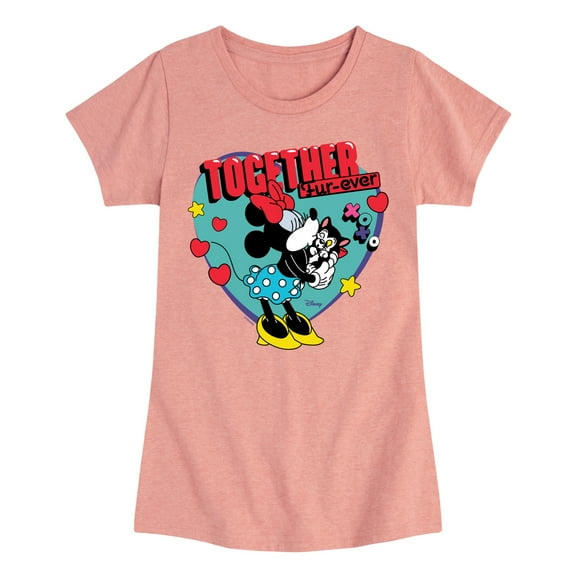 Disney - Together Fur Ever Minnie Figaro - Youth Girls Short Sleeve Graphic T-Shirt