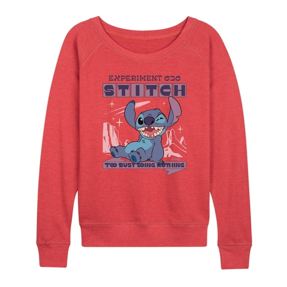 Lilo & Stitch - Too Busy - Women's French Terry Long Sleeve Pullover
