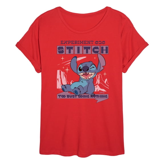 Lilo & Stitch - Too Busy - Juniors Oversized Graphic T-Shirt