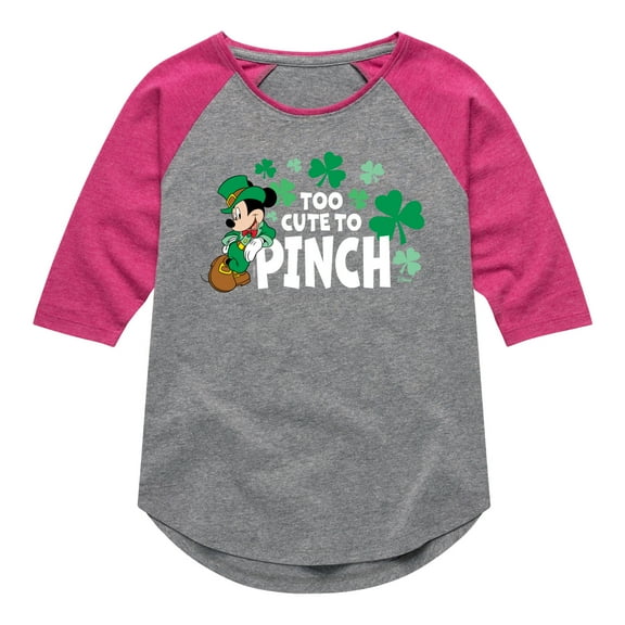 Disney - Too Cute To Pinch - Toddler And Youth Girls Raglan Graphic T-Shirt