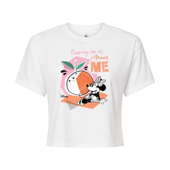 Disney - Topping Up On Vitamin Me - Juniors Cropped Cotton Blend T-Shirt