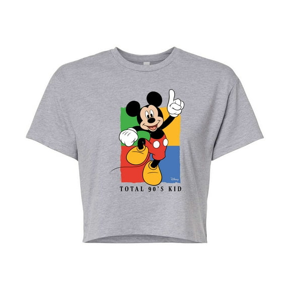 Disney - Total 90s Kid  - Juniors Cropped Cotton Blend T-Shirt