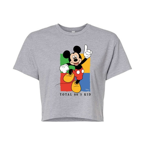 Disney - Total 90s Kid - Juniors Cropped Cotton Blend T-Shirt