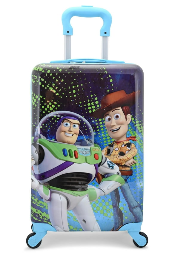 Disney Toy Story 20" Hardshell Luggage - Woody Buzz Cute & Durable Hard-side Suitcase for Travel with Spinner Wheels 20"x12"x8"