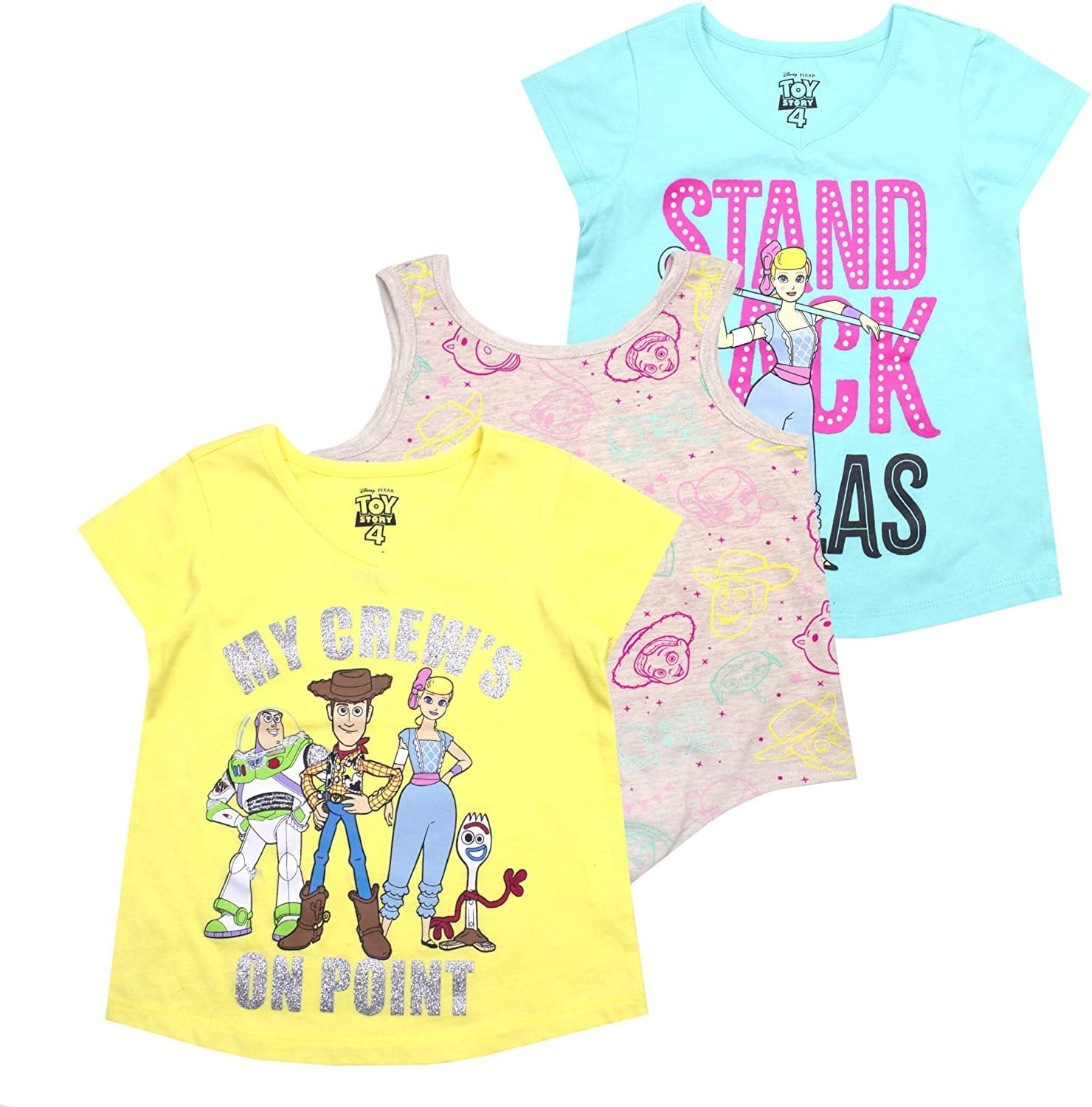 Disney Toy Story 3-Pack Short Sleeve Graphic T-Shirts for Toddler and Little Girls - Walmart.com