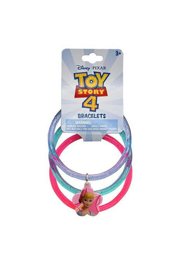 Disney Toy Story 4- 3 on Glitter Bangles with Plastic Charm