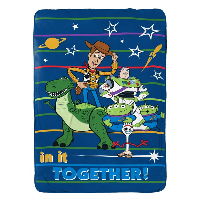 Disney Toy Story Blue Microfiber Twin Sized Blanket with Woody