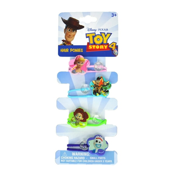 Disney Toy Story 4 Elastic Hair Ponies Ties 4-CT Bo Peep Jessie (Big Girls)
