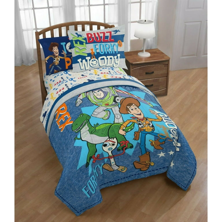 Disney Toy Story 4: Woody, Buzz Forky Boys Kids Twin Comforter
