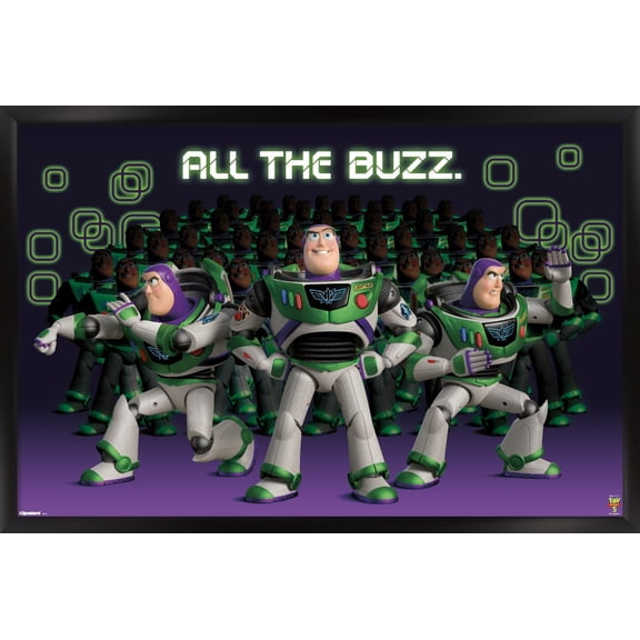 Disney Toy Story 5 (2026) - Buzz Lightyears All The Buzz Wall Poster, 22.375" x 34" Framed