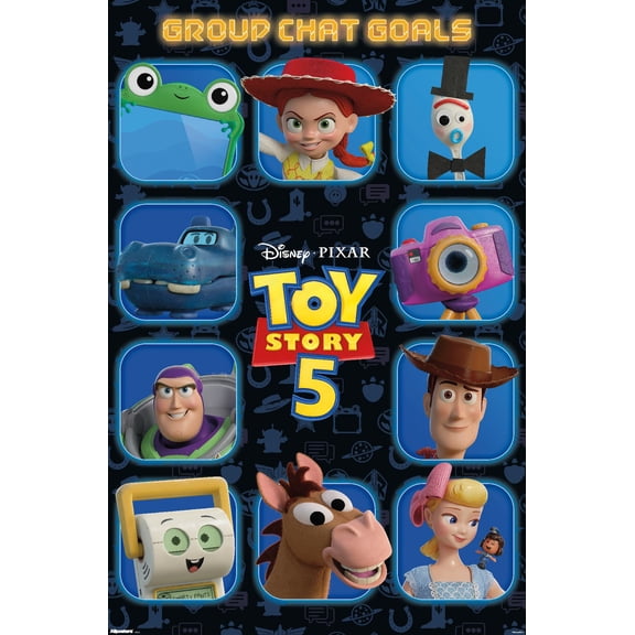 Disney Toy Story 5 (2026) - Group Chat Goals Wall Poster, 14.725" x 22.375"
