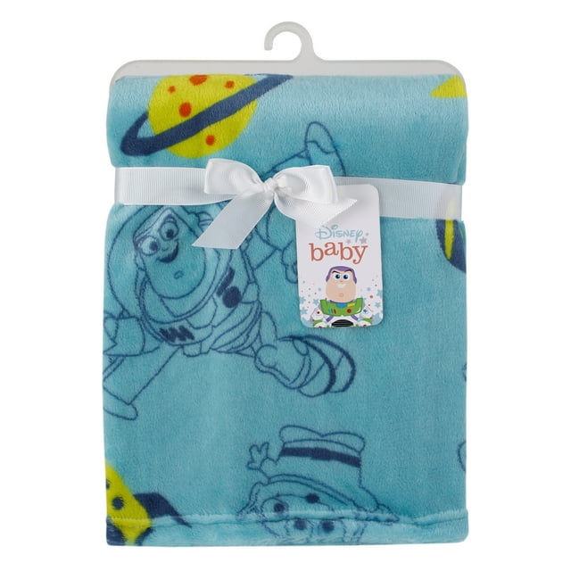 Disney Toy Story Aqua, Lime, Orange Plush Buzz Lightyear Baby Blanket