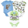 thumbnail image 1 of Disney Toy Story Baby Boys' 3-Pack Short Sleeve Bodysuits Blue White, 1 of 7