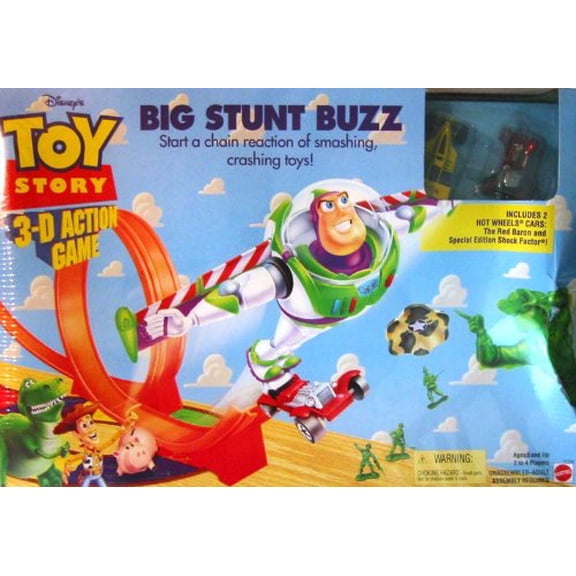 Disney Toy Story "Big Stunt Buzz" 3-D Action Game by Mattel. Includes 2 Hot W...