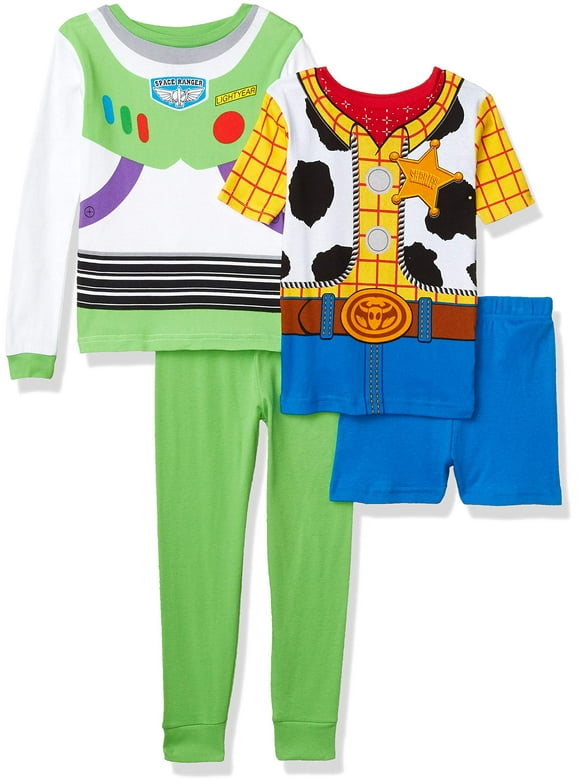 Disney Toy Story Boys' 4-Piece Cotton Pajama Set