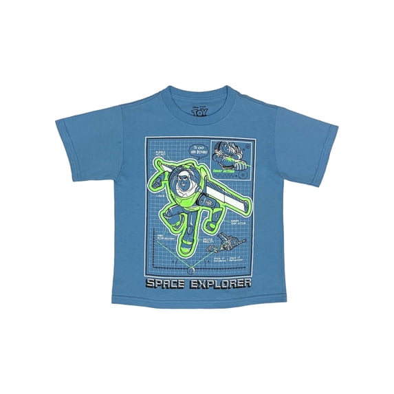 Disney Toy Story Boys Blue Short Sleeve Buzz Lightyear T-Shirt Tee Shirt S (5-6)