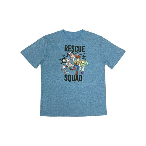 Disney Toy Story Boys Blue Short Sleeve Woody & Buzz Rescue Squad Tee Shirt 8