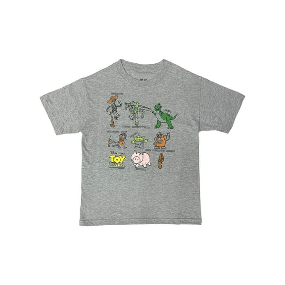 Disney Toy Story Boys Gray Short Sleeve Woody Buzz Rex T-Shirt Tee Shirt 8