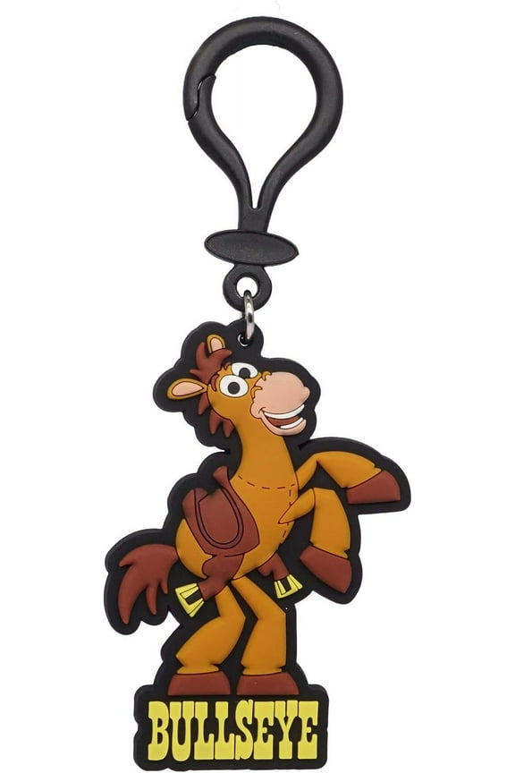 Toy Story Bullseye Soft Touch ID Tag Bag Clip - Toy Story Bullseye Backpack Keychains for Boys and Girls, Keychain Accessories for Purse, Cartoon Key Ring Charms for Toy Story Fans - 4 Inches