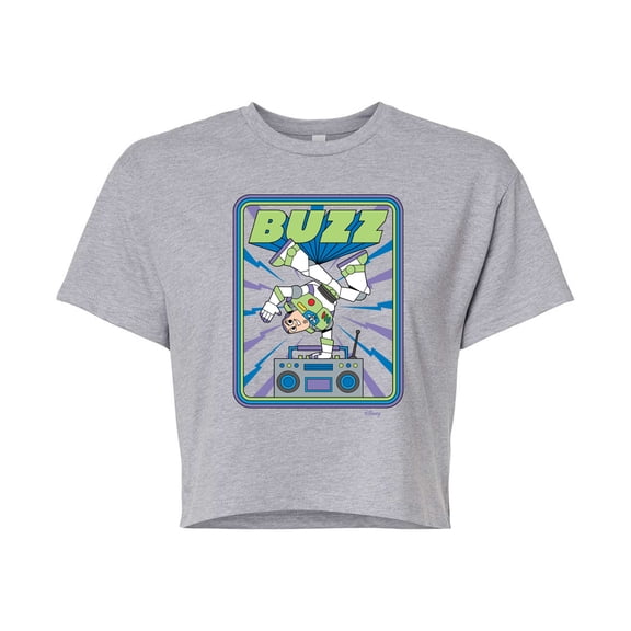 Disney - Toy Story - Buzz Breakdancing - Juniors Cropped Cotton Blend T-Shirt