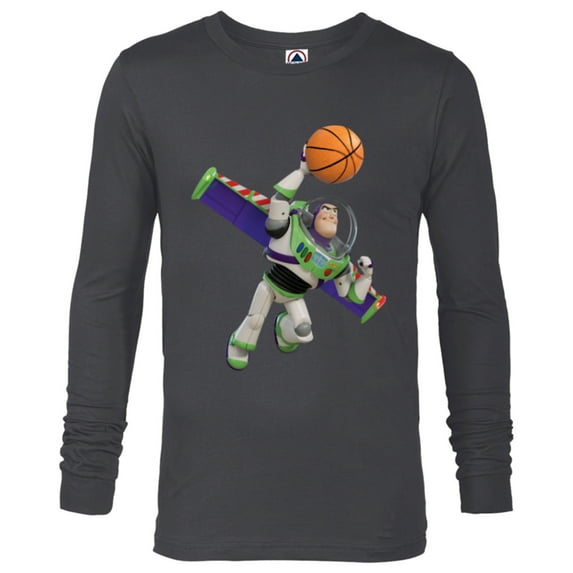 Disney Toy Story Buzz Lightyear Basketball - Long Sleeve T-Shirt for Men - Customized-Charcoal Heather