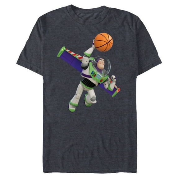 Disney Toy Story Buzz Lightyear Basketball - Short Sleeve Blended T-Shirt for Adults - Customized-Navy Heather