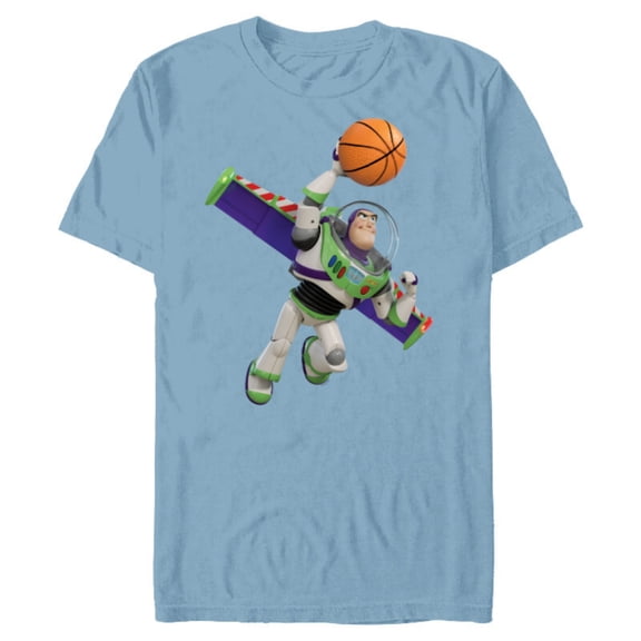 Disney Toy Story Buzz Lightyear Basketball - Short Sleeve Blended T-Shirt for Adults - Customized-Ocean Blue