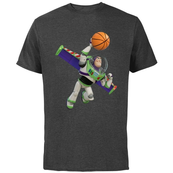 Disney Toy Story Buzz Lightyear Basketball - Short Sleeve Cotton T-Shirt for Adults - Customized-Charcoal