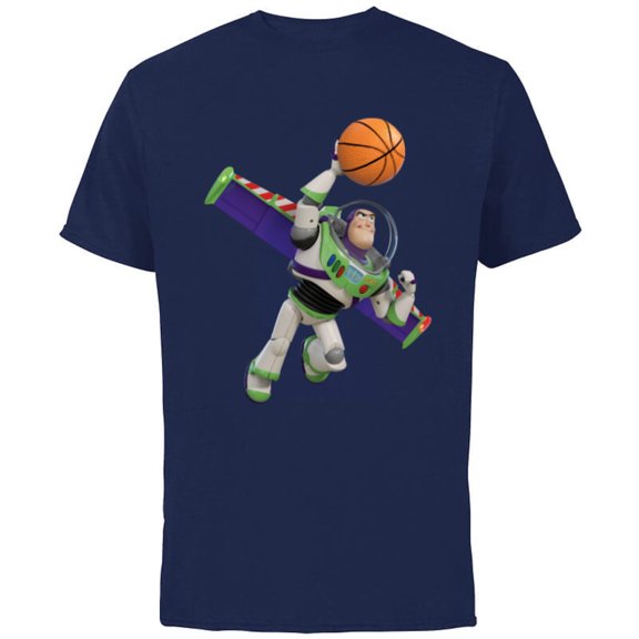 Disney Toy Story Buzz Lightyear Basketball - Short Sleeve Cotton T-Shirt for Adults - Customized-Navy