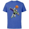 thumbnail image 1 of Disney Toy Story Buzz Lightyear Basketball - Short Sleeve Cotton T-Shirt for Adults - Customized-Royal Heather, 1 of 5