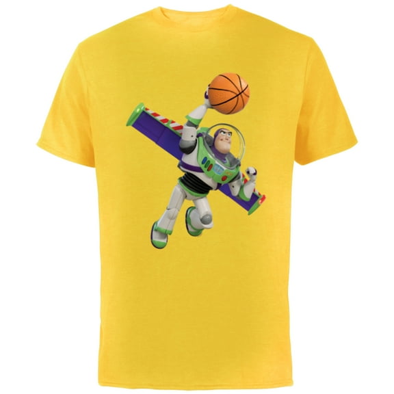 Disney Toy Story Buzz Lightyear Basketball - Short Sleeve Cotton T-Shirt for Adults - Customized-Yellow