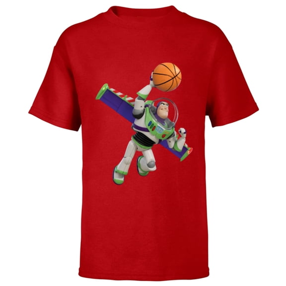Disney Toy Story Buzz Lightyear Basketball - Short Sleeve T-Shirt for Kids - Customized-Red