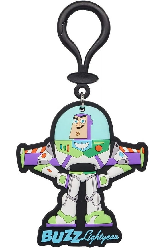 Toy Story Buzz Soft Touch ID Tag Bag Clip - Toy Story Buzz Lightyear Backpack Keychains for Boys and Girls, Keychain Accessories for Purse, Cartoon Key Ring Charms for Toy Story Fans - 4 Inches