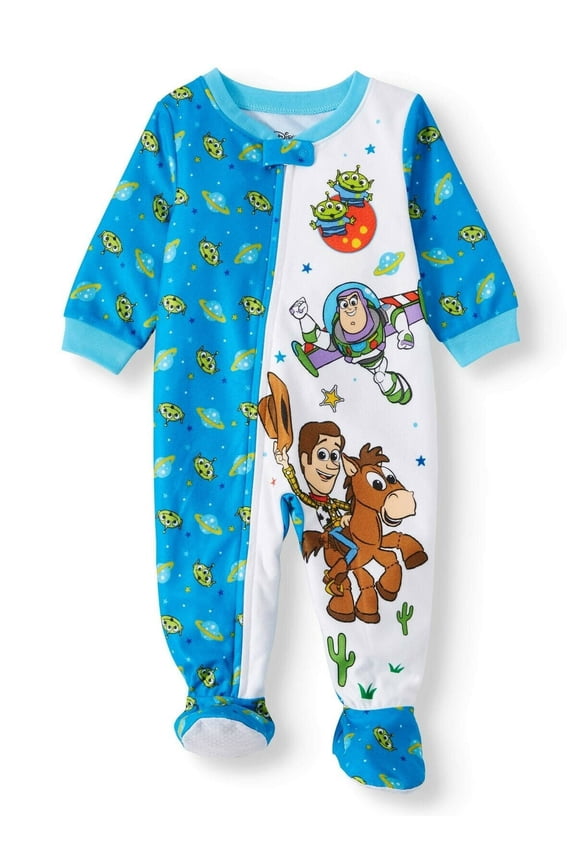 Toy Story Buzz Lightyear Woody Footed Sleeper Blanket Pajama Boy Size 24 Month
